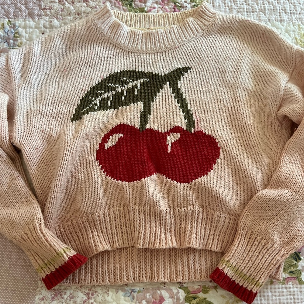 Wildfox Cherry Cropped Sweater